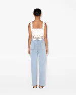 Delicate Lace Trim Cropped Top - Image 3