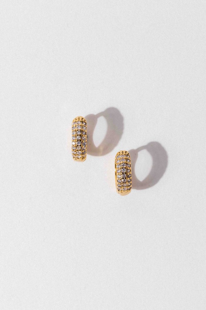 Elegant Rhinestone Hoop Earrings - Image 3