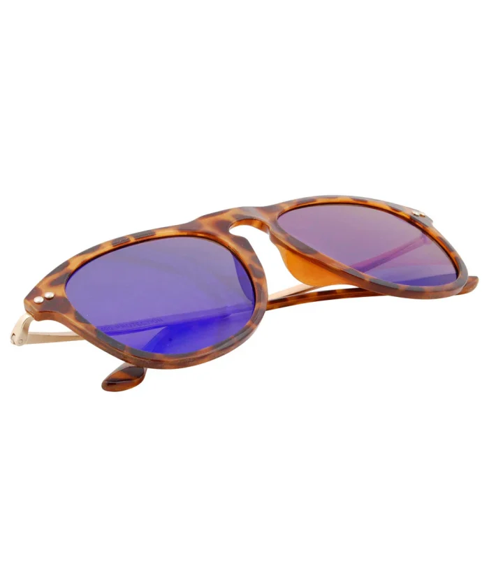 Stylish Tortoise Shell Sunglasses With Blue Lenses - Image 2