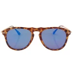 Stylish Tortoise Shell Sunglasses With Blue Lenses