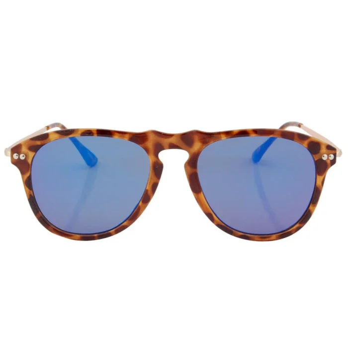 Stylish Tortoise Shell Sunglasses With Blue Lenses - Image 1