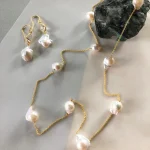 Elegant Simulated Pearl Chain Necklace - Image 5