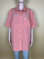 Elegant Peach-Colored Short-Sleeve Shirt - Image 2