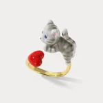 Adorable Cat & Heart Ring - Image 4