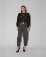 Elegant Black Lace Detail Top - Image 2