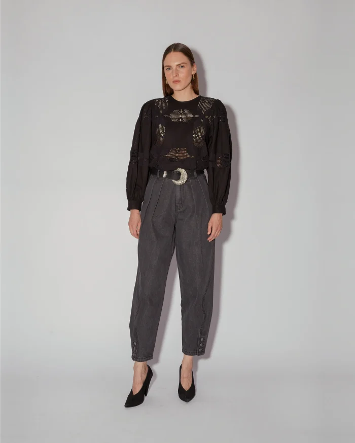 Elegant Black Lace Detail Top - Image 2