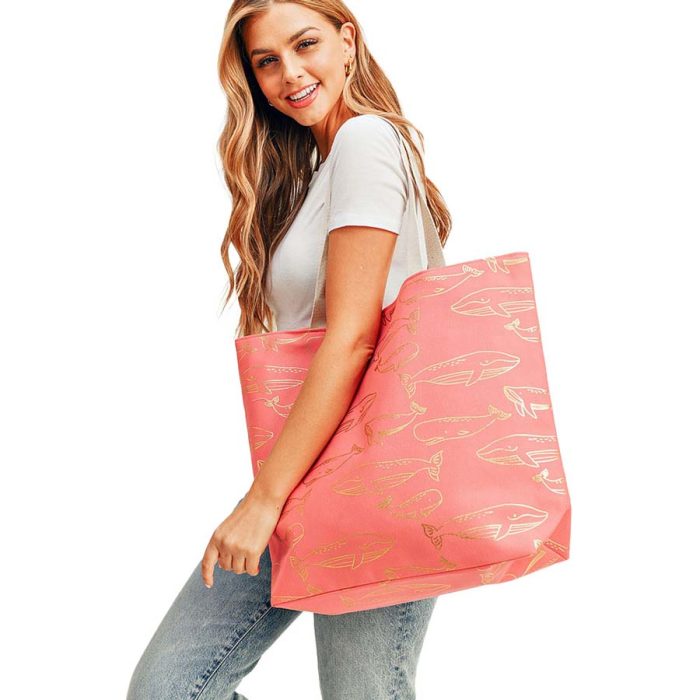Eco-Friendly Whale Pattern Tote Bag - Image 2