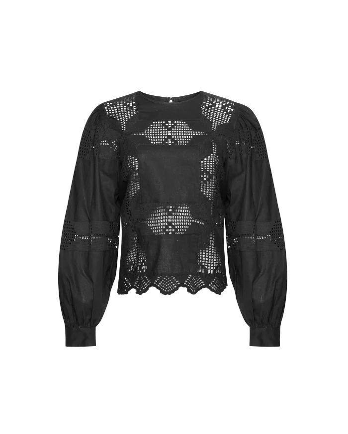Elegant Black Lace Detail Top - Image 1