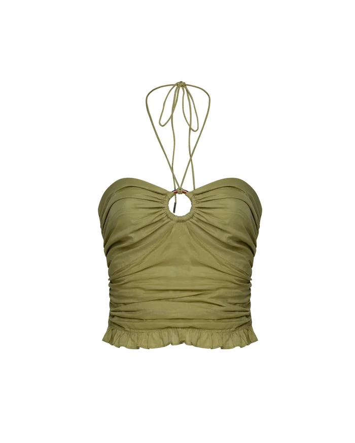 Chic Ruched Strapless Crop Top - Image 4