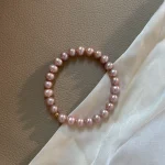 Elegant Pastel Pink Beaded Bracelet - Image 5
