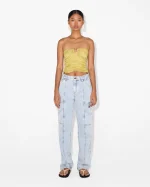 Chic Ruched Strapless Crop Top