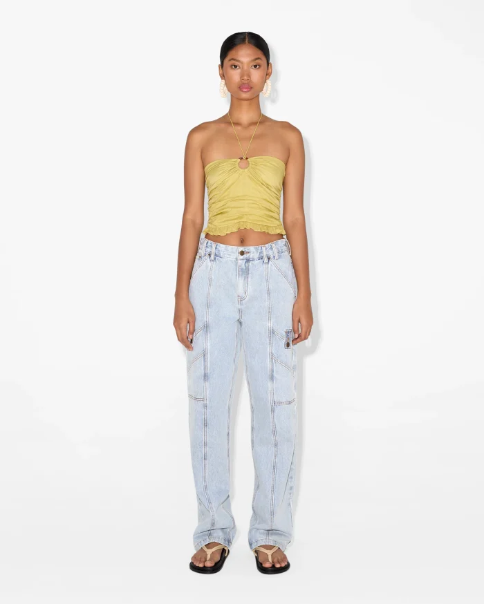 Chic Ruched Strapless Crop Top - Image 1