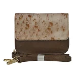 Elegant Brown Faux Leather And Cowhide Pattern Shoulder Bag - Image 2