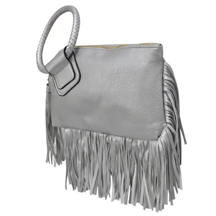 Chic Fringe Faux Leather Handbag