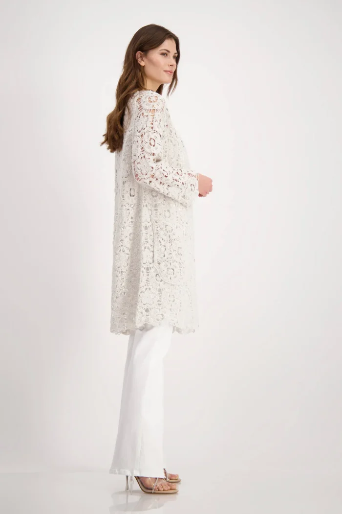 Elegant Lace Knit Cardigan - Image 2