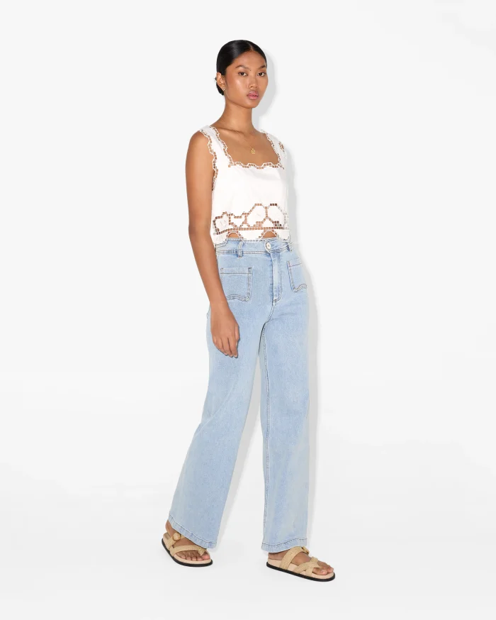 Delicate Lace Trim Cropped Top - Image 2