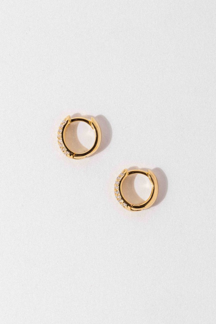 Elegant Rhinestone Hoop Earrings - Image 2