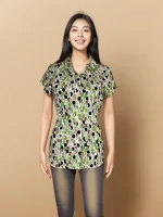 Elegant Printed Short-Sleeve Shirt