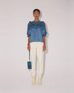 Elegant Satin Ruffled Blouse - Image 2