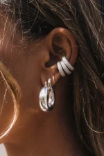 Elegant Crystal-Studded Cuff Earring - Image 2