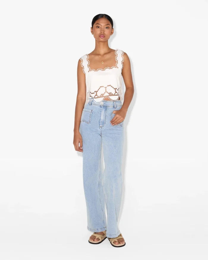 Delicate Lace Trim Cropped Top - Image 1