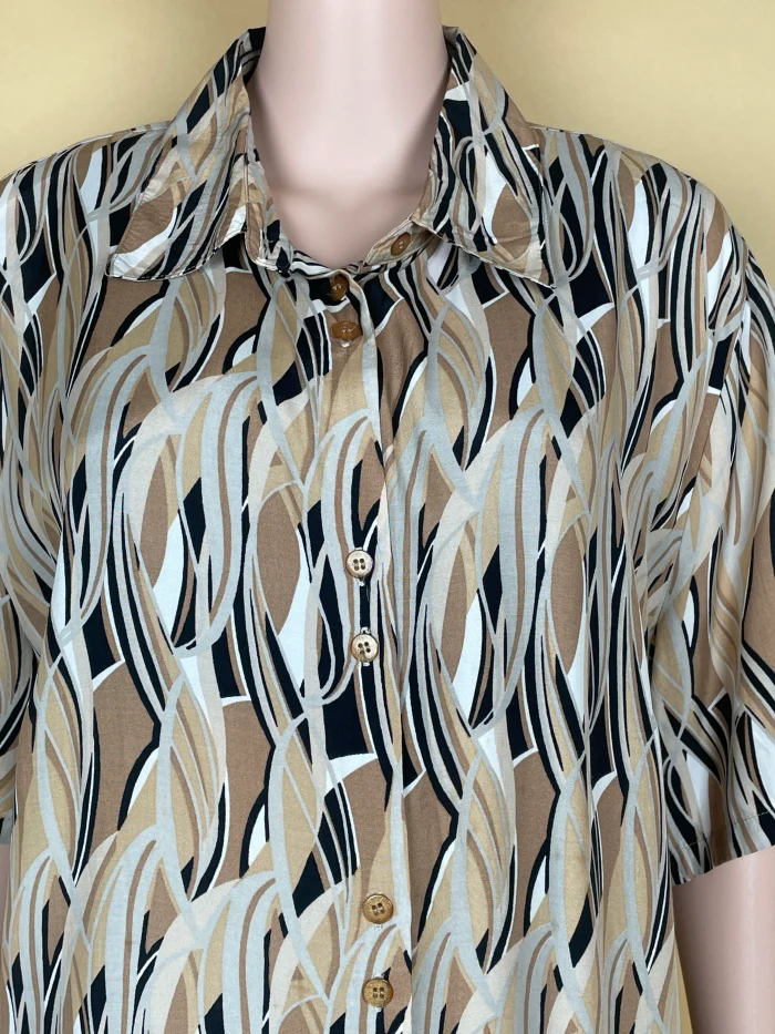 Elegant Abstract Patterned Women'S Shirt - Image 3