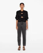 Elegant Black Cut-Out Blouse