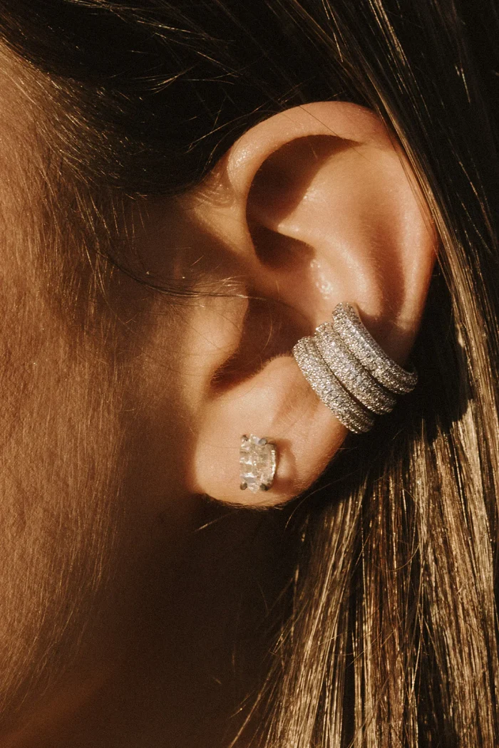 Elegant Crystal-Studded Cuff Earring - Image 5