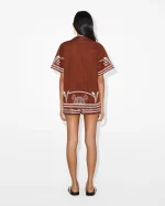 Elegant Brown Floral Shirt - Image 4