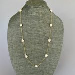 Elegant Simulated Pearl Chain Necklace