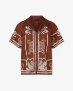 Elegant Brown Floral Shirt - Image 5
