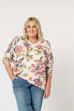 Vibrant Floral Knit Sweater