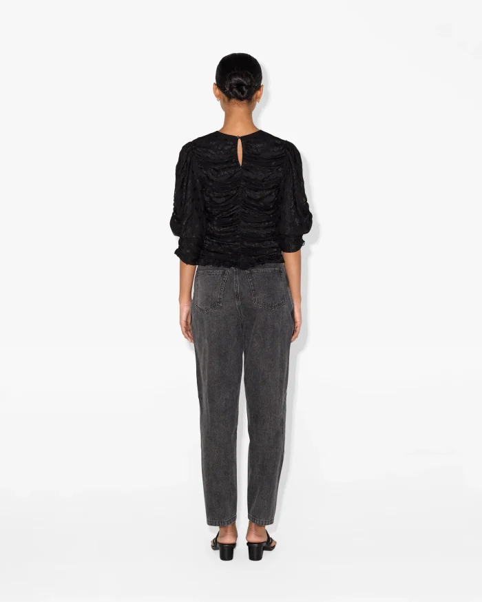 Elegant Black Cut-Out Blouse - Image 3