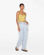 Chic Ruched Strapless Crop Top - Image 2