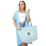Chic Blue Evil Eye Tote Bag - Image 2