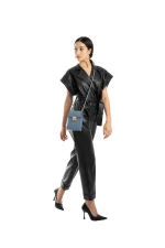 Chic Blue Crossbody Bag - Image 2