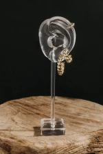 Chic Crystal-Embellished Hoop Earring - Image 3