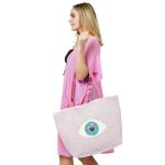 Chic Blue Evil Eye Tote Bag - Image 5
