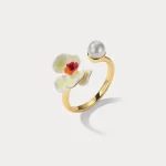 Elegant Floral Enamel Ring