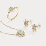 Elegant Blue Gemstone Ring With Pearl Accents - Image 6