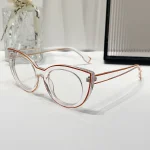 Vintage Pink-Edged Cat-Eye Glasses - Image 9