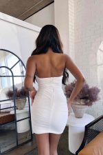 Chic White Strapless Dress - Image 4