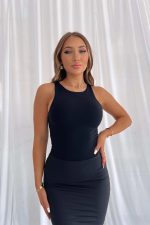 Sleek Black Bodycon Dress - Image 2