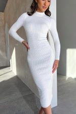 Elegant Textured Knit Dress