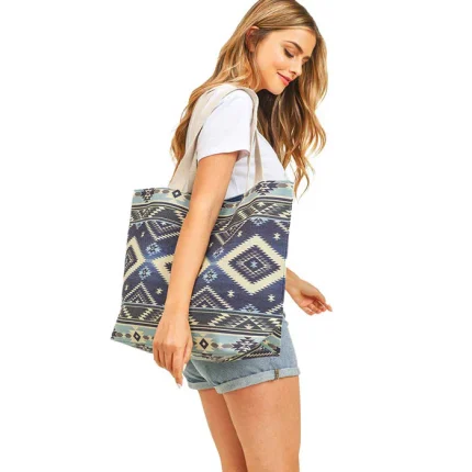 Patterned Canvas Tote Bag