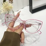 Vintage Pink-Edged Cat-Eye Glasses