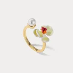 Elegant Floral Enamel Ring - Image 3