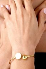 Chic Brass Cuff Bracelet With Minimalist Design