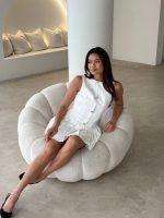 Elegant Pleated White Dress - Image 3