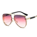 Stylish Gold-Toned Gradient Aviator Sunglasses - Image 15